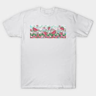 Watermelon Chevron Floral Pattern T-Shirt